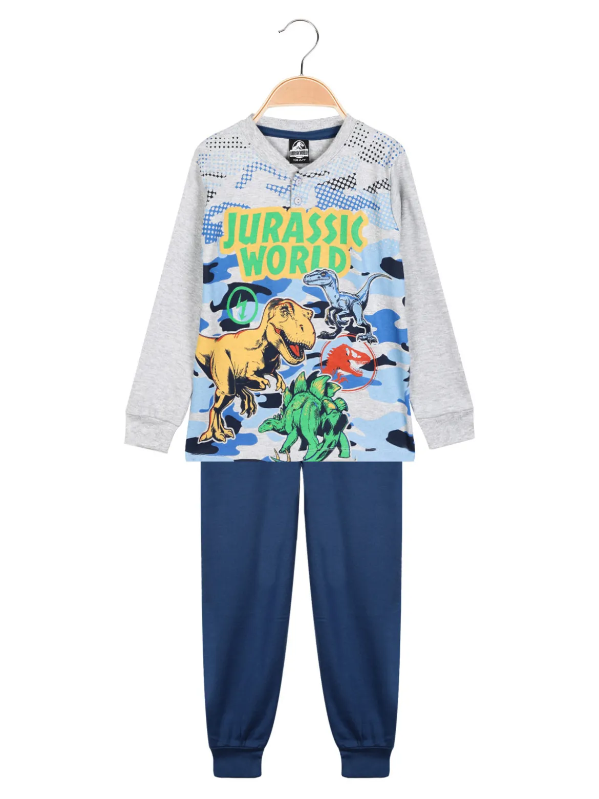 Jurassic World Pigiama lungo in caldo cotone da bambino con stampe