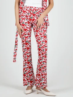 Just West Pantaloni donna a zampa con stampa floreale