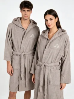Kappa Accappatoio unisex in spugna con cappuccio - sabbia