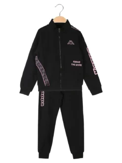 Kappa Completo da ragazza 2 pezzi con zip - nero