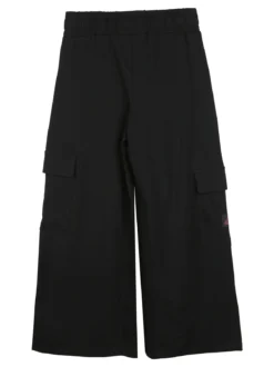 Kappa Completo tuta da ragazza con felpa cropp e pantaloni cargo a gamba larga - nero