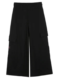 Kappa Completo tuta da ragazza con felpa cropp e pantaloni cargo a gamba larga - nero