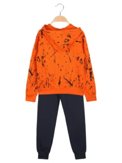 Kappa Completo tuta 2 pezzi da bambino con cappuccio e zip - arancione