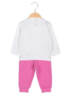 Kappa Completo tuta 2 pezzi da neonata con felpa e pantaloni in cotone - bianco