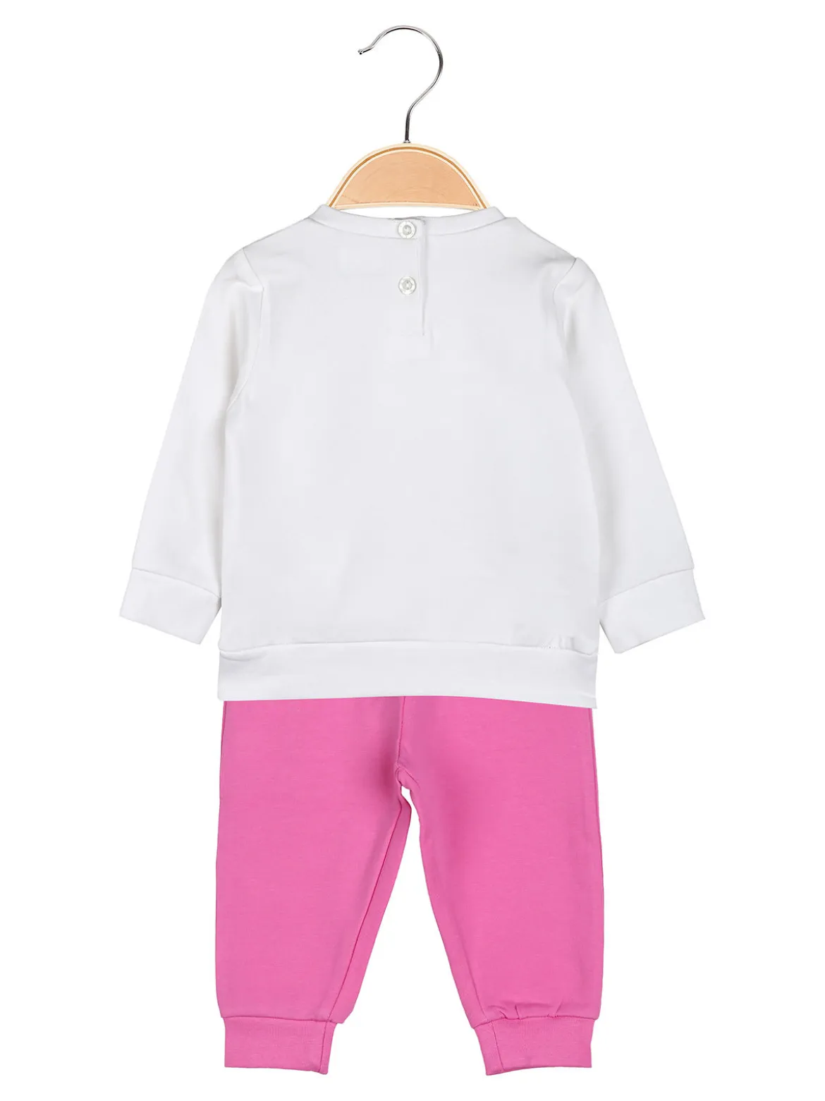 Kappa Completo tuta 2 pezzi da neonata con felpa e pantaloni in cotone - bianco