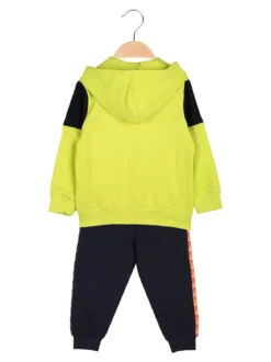Kappa Completo tuta 2 pezzi da neonato in cotone con cappuccio e zip - mela