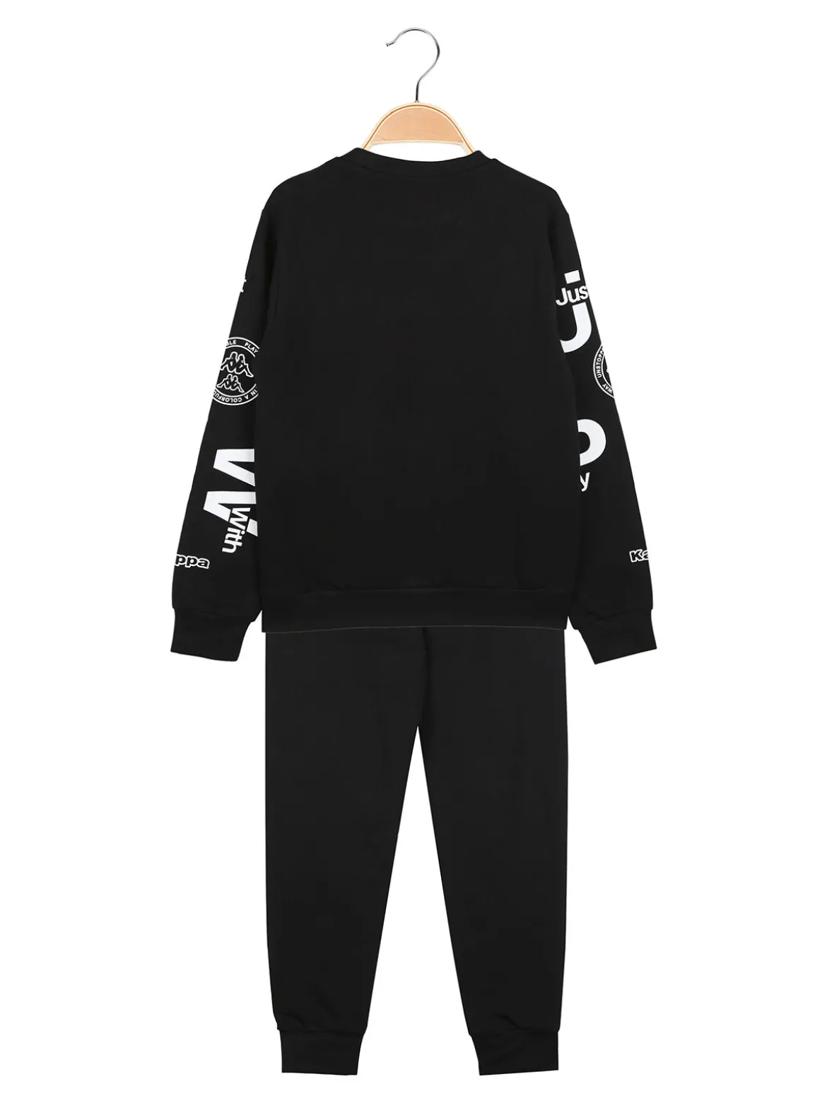Kappa Completo tuta 2 pezzi da ragazzo con logo - nero