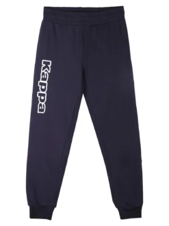 Kappa Pantaloni tuta da bambino con polsini e interno caldo cotone - blu scuro