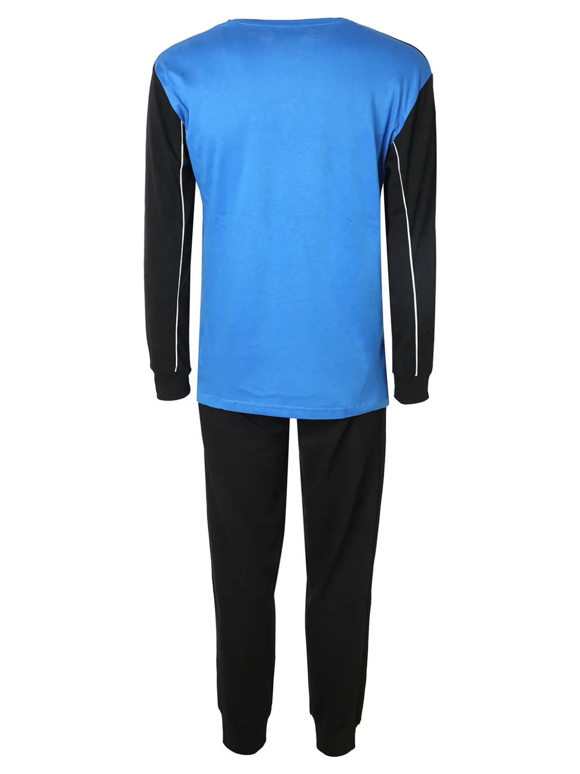Kappa Pigiama lungo da uomo in cotone interlock - blu