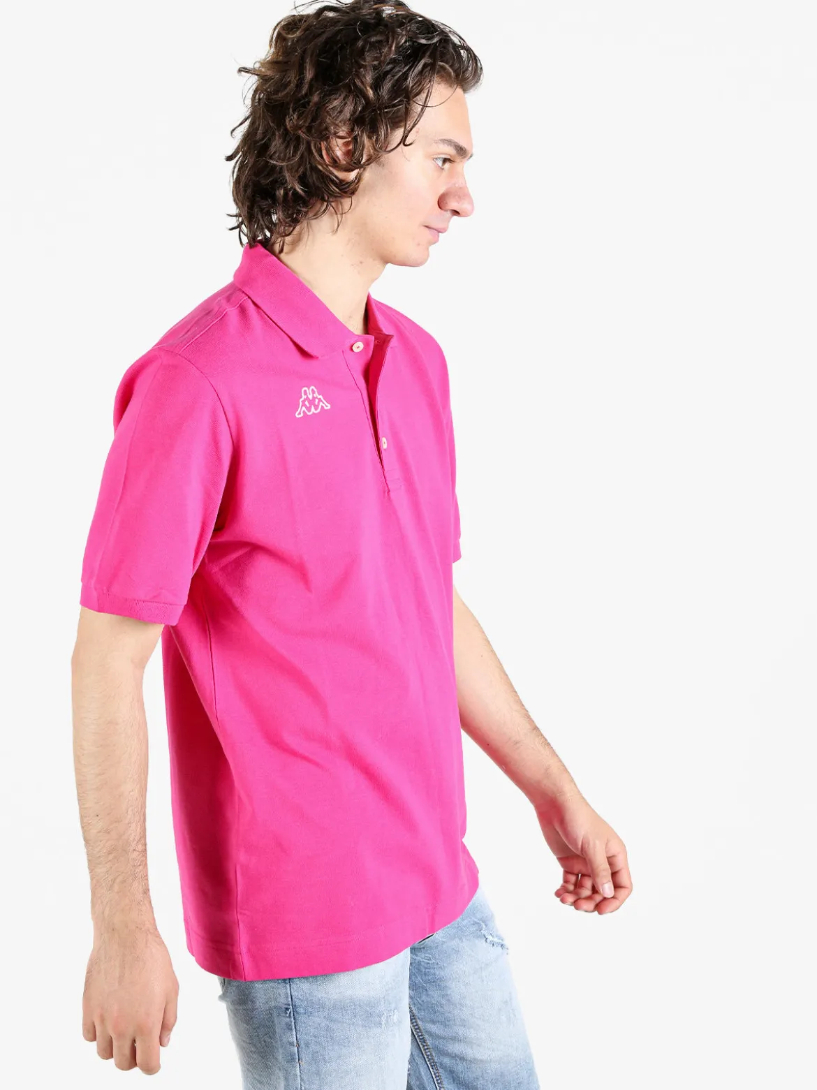 Kappa Polo da uomo in cotone a manica corta con logo