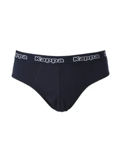 Kappa Slip da uomo in cotone con scritta - blu scuro