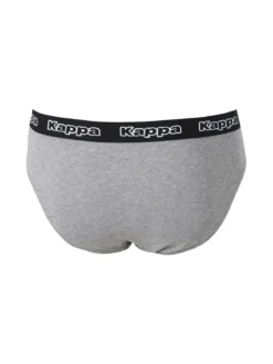 Kappa Slip da uomo in cotone con scritta - grigio