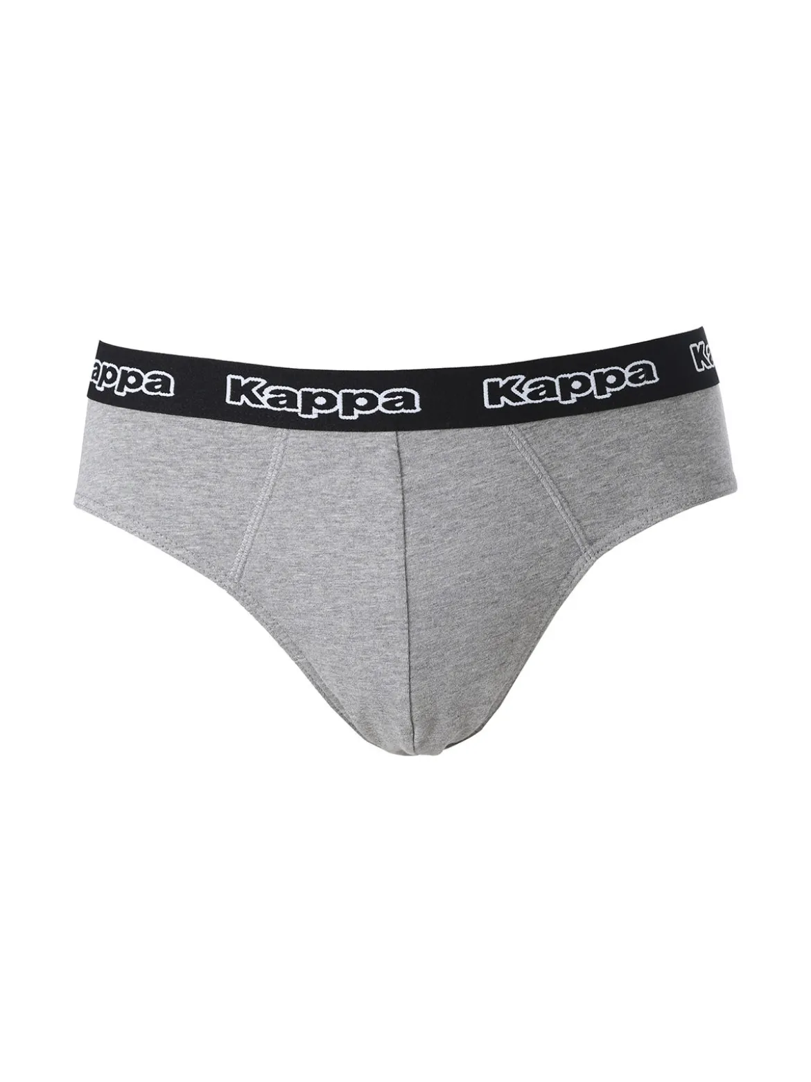 Kappa Slip da uomo in cotone con scritta - grigio