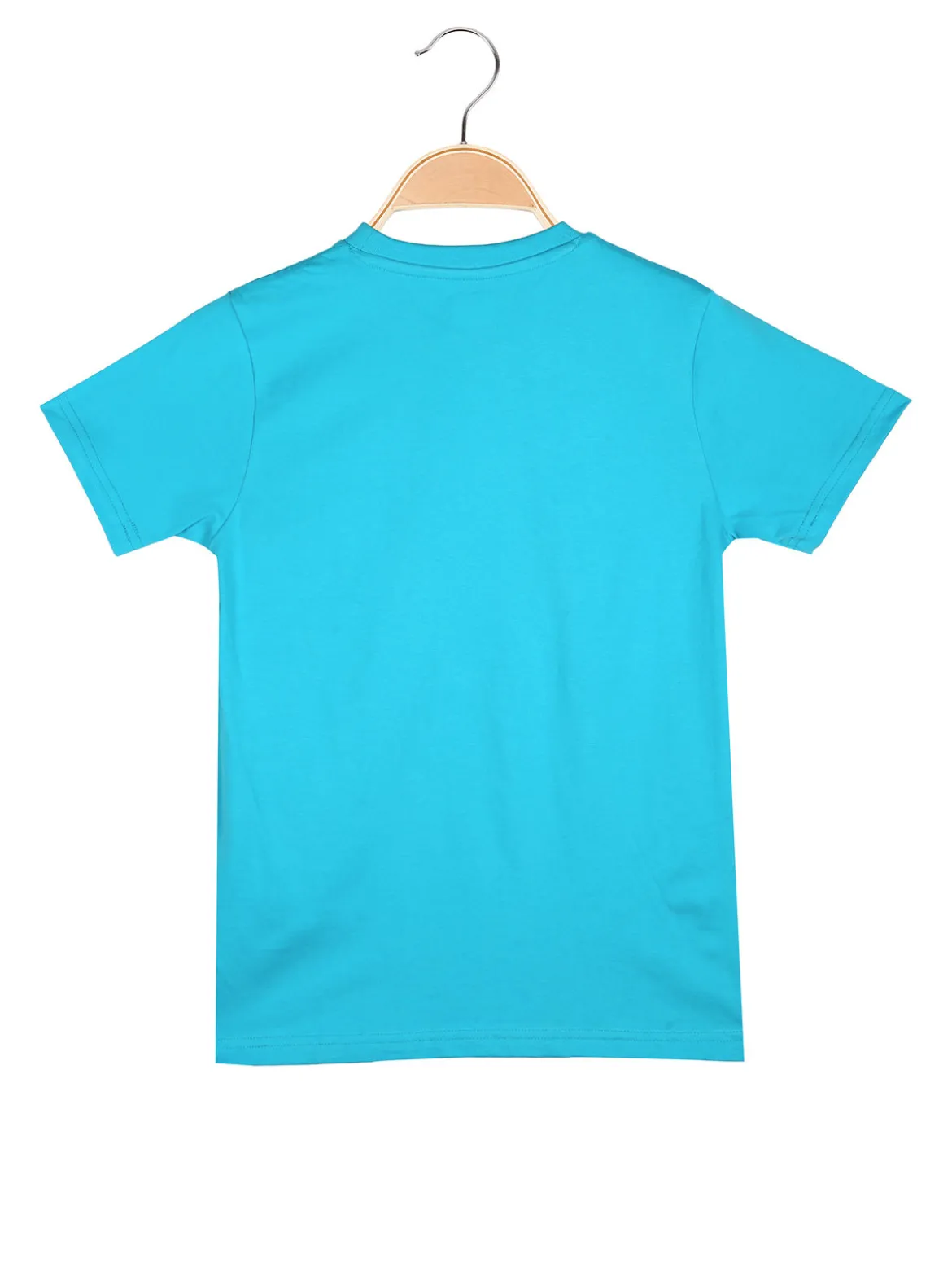Kappa T-shirt da ragazzo in cotone con taschino e logo - turchese