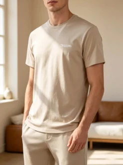 Kappa T-shirt da uomo con logo - sabbia