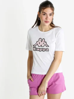 Kappa T-shirt donna in cotone con logo a pois