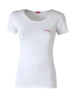 Kappa T-shirt girocollo da donna in cotone bielastico - bianco