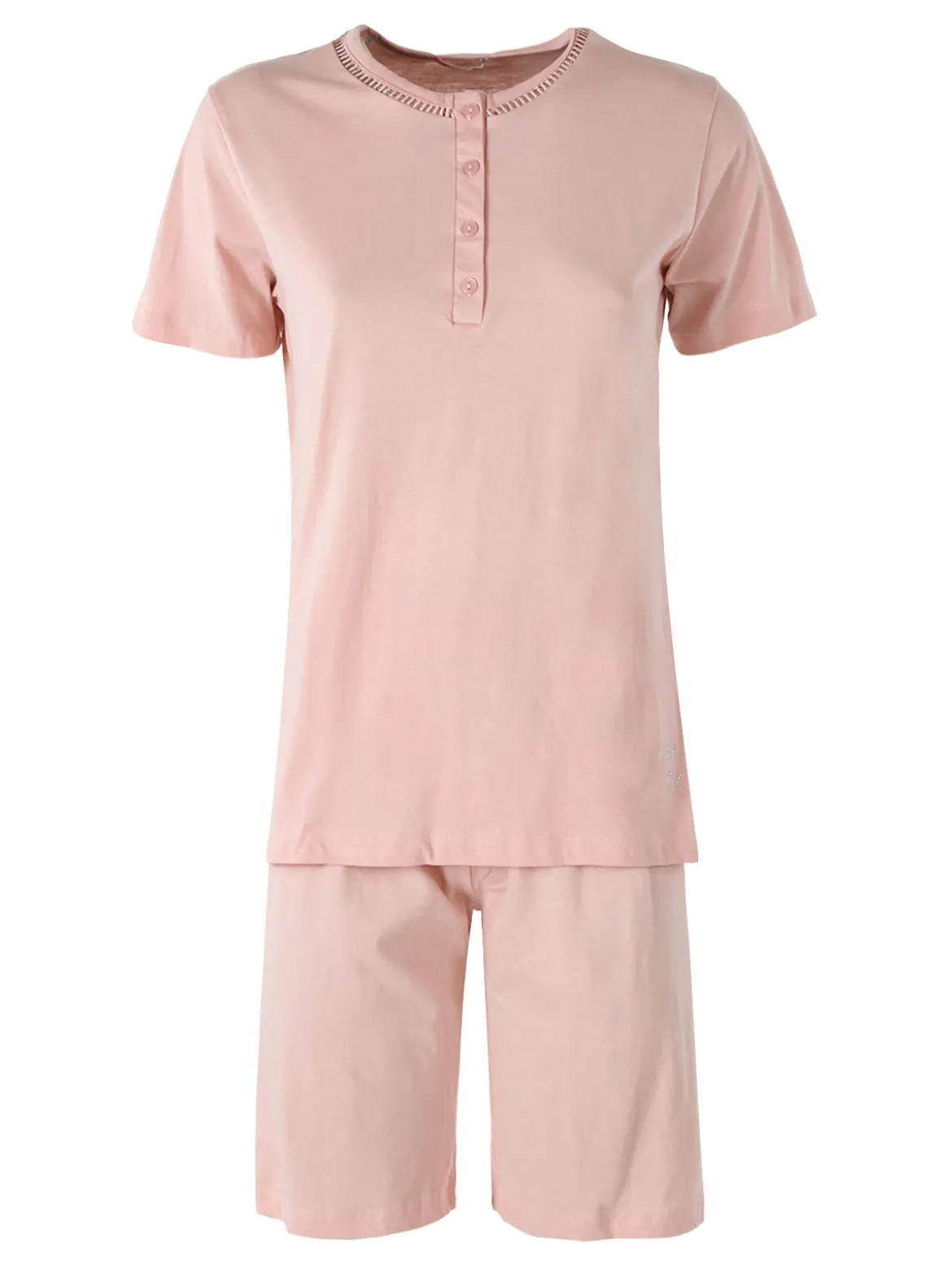 Kissimo Pigiama corto da donna in cotone - rosa