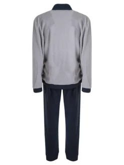 Kissimo Pigiama da uomo in pile mezza zip - grigio