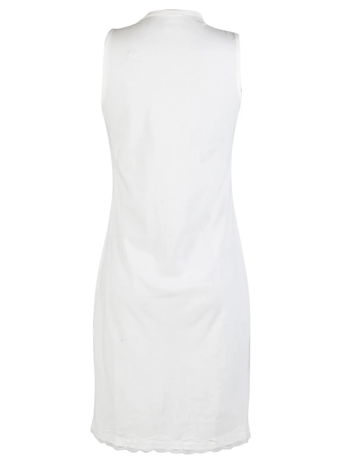 Kissimo Vestito da donna in cotone a spalla larga con pizzo