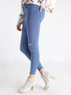 Kiss Pink Pantaloni skinny con strappi