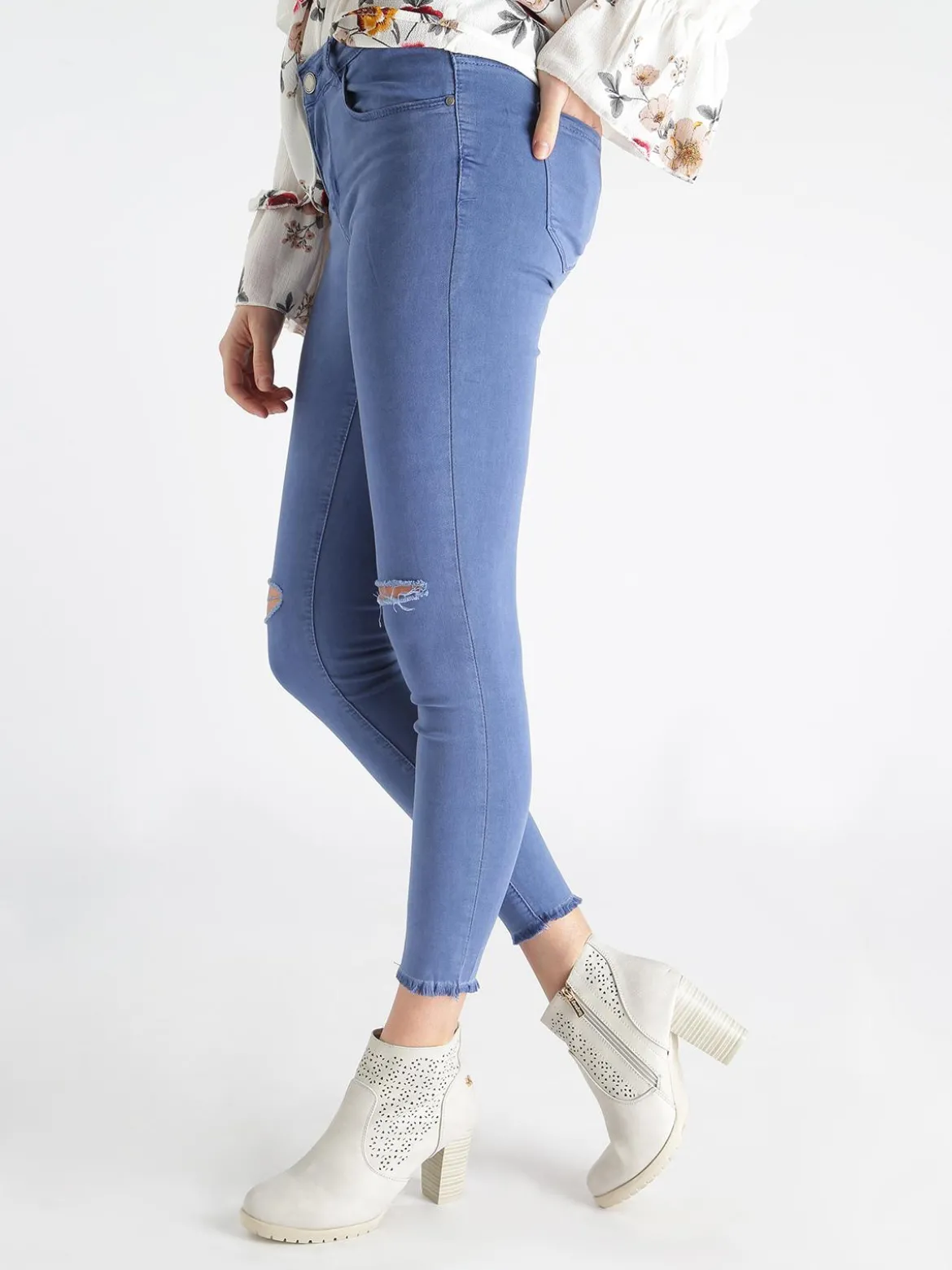 Kiss Pink Pantaloni skinny con strappi