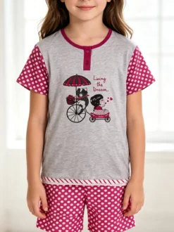 Kotton Pigiama corto in cotone da bambina