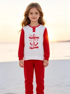 Kotton Pigiama lungo da bambina in cotone