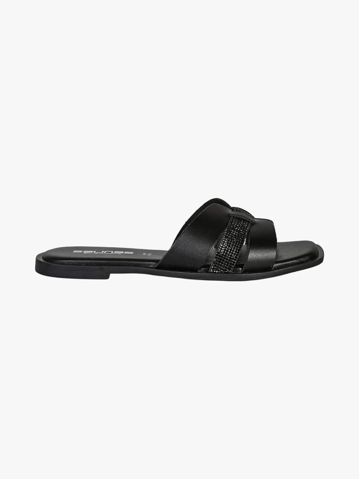 La Cuoieria Ciabatte donna in pelle con micro borchie - nero
