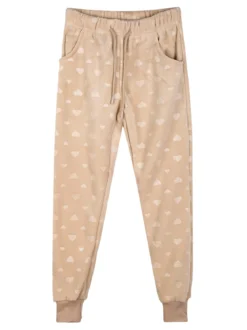 Lady Moda Completo tuta 2 pezzi da bambina in ciniglia - khaki