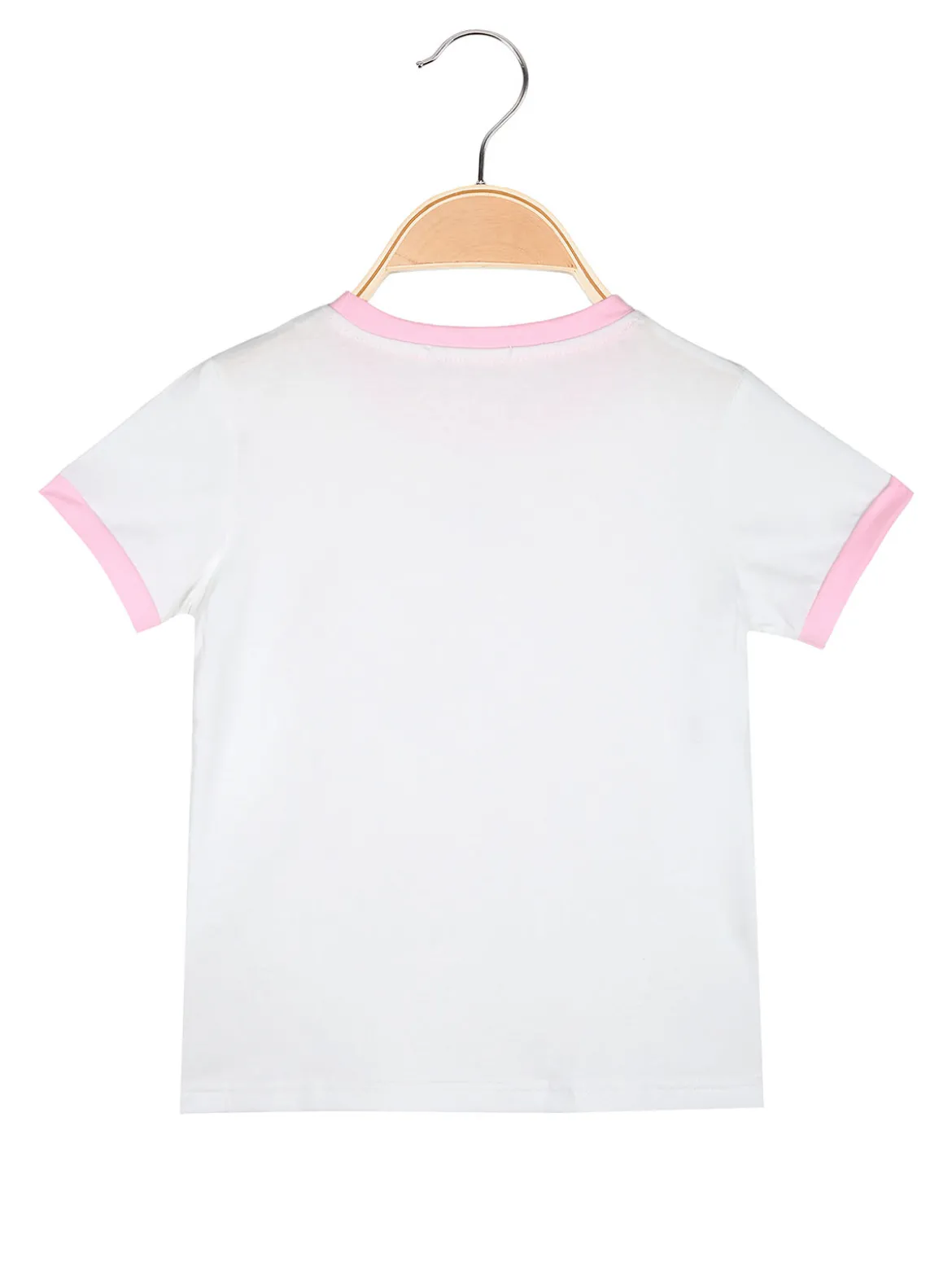 Lady Moda T-shirt da ragazza con cuore di strass sullo scollo