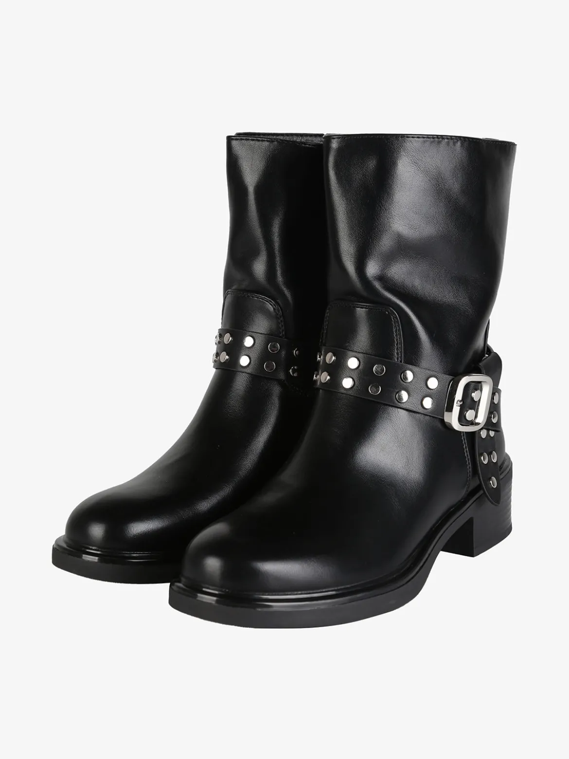 La Flor Stivaletti donna biker con cinturino di borchie