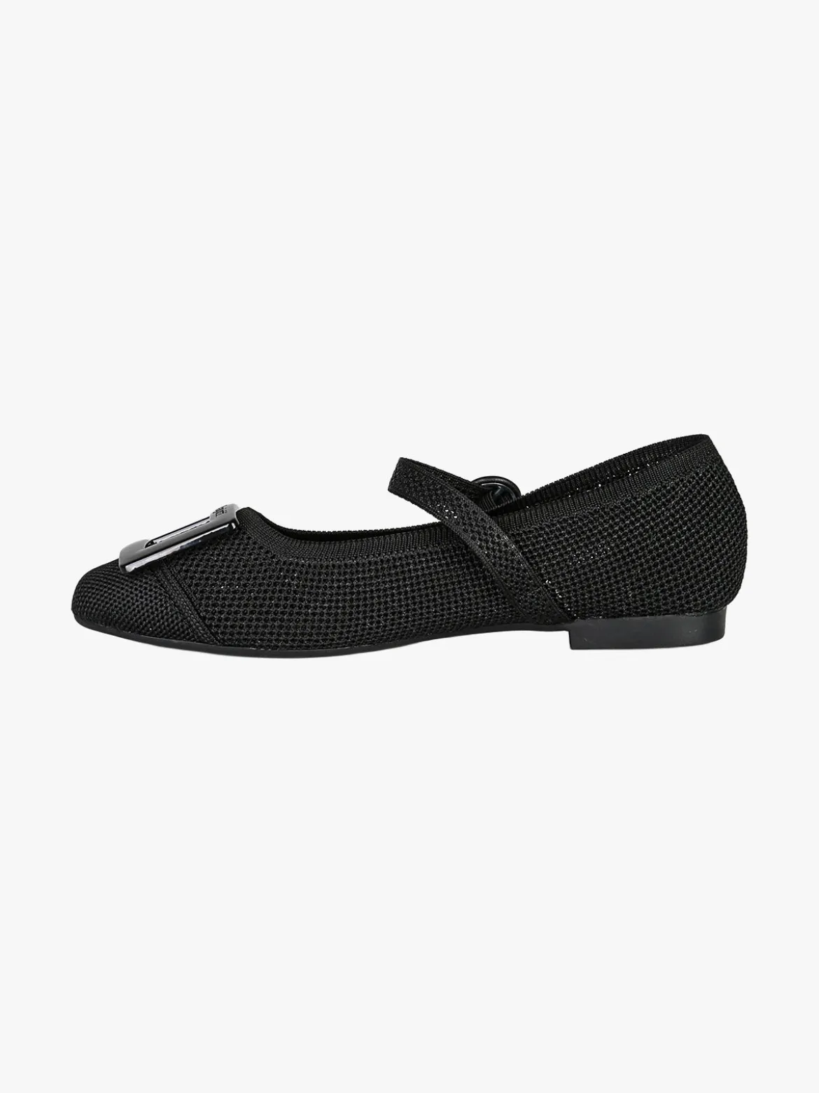 Laura Biagiotti Ballerine donna in maglia con cinturino e fibbia - nero