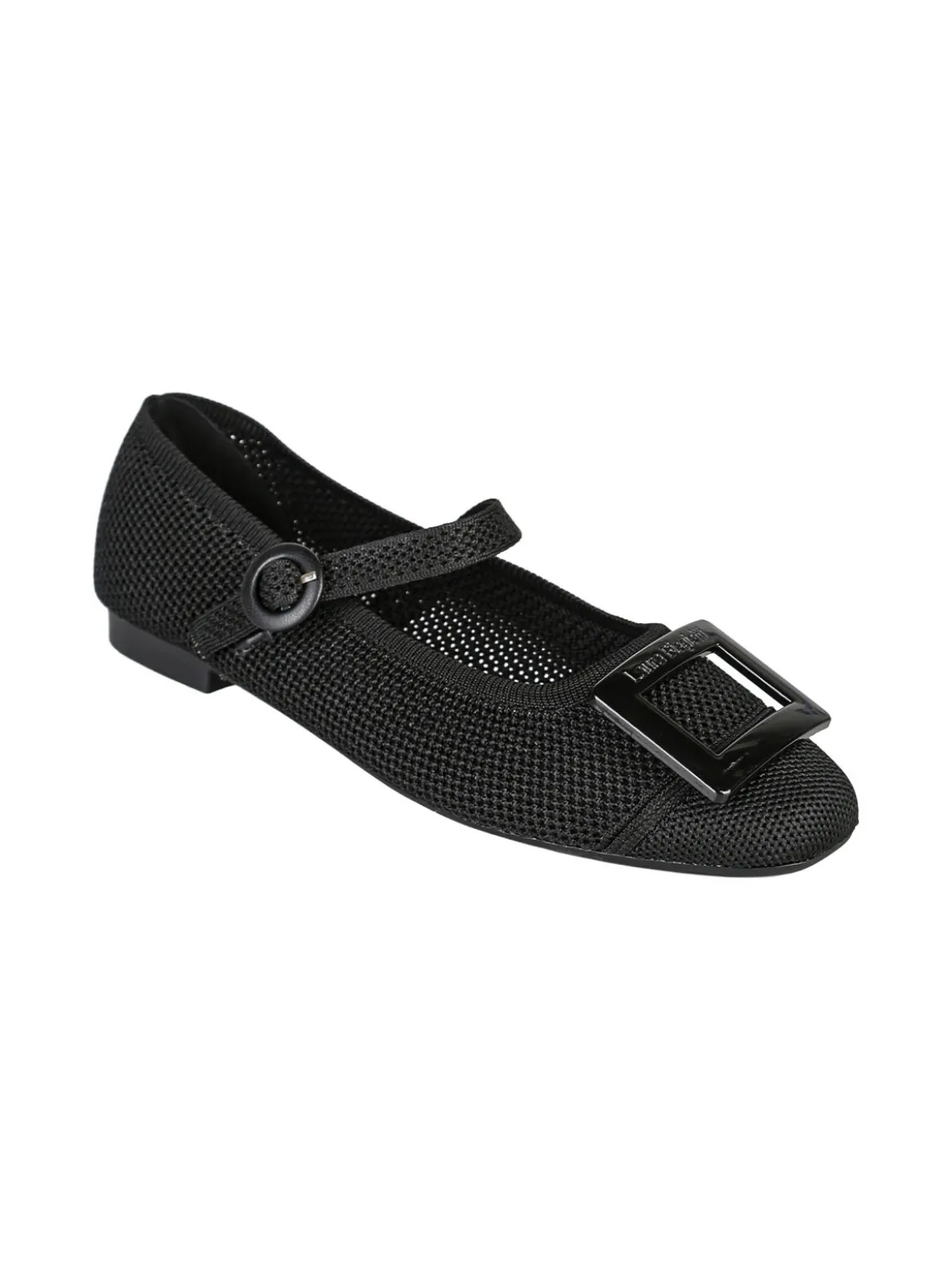 Laura Biagiotti Ballerine donna in maglia con cinturino e fibbia - nero