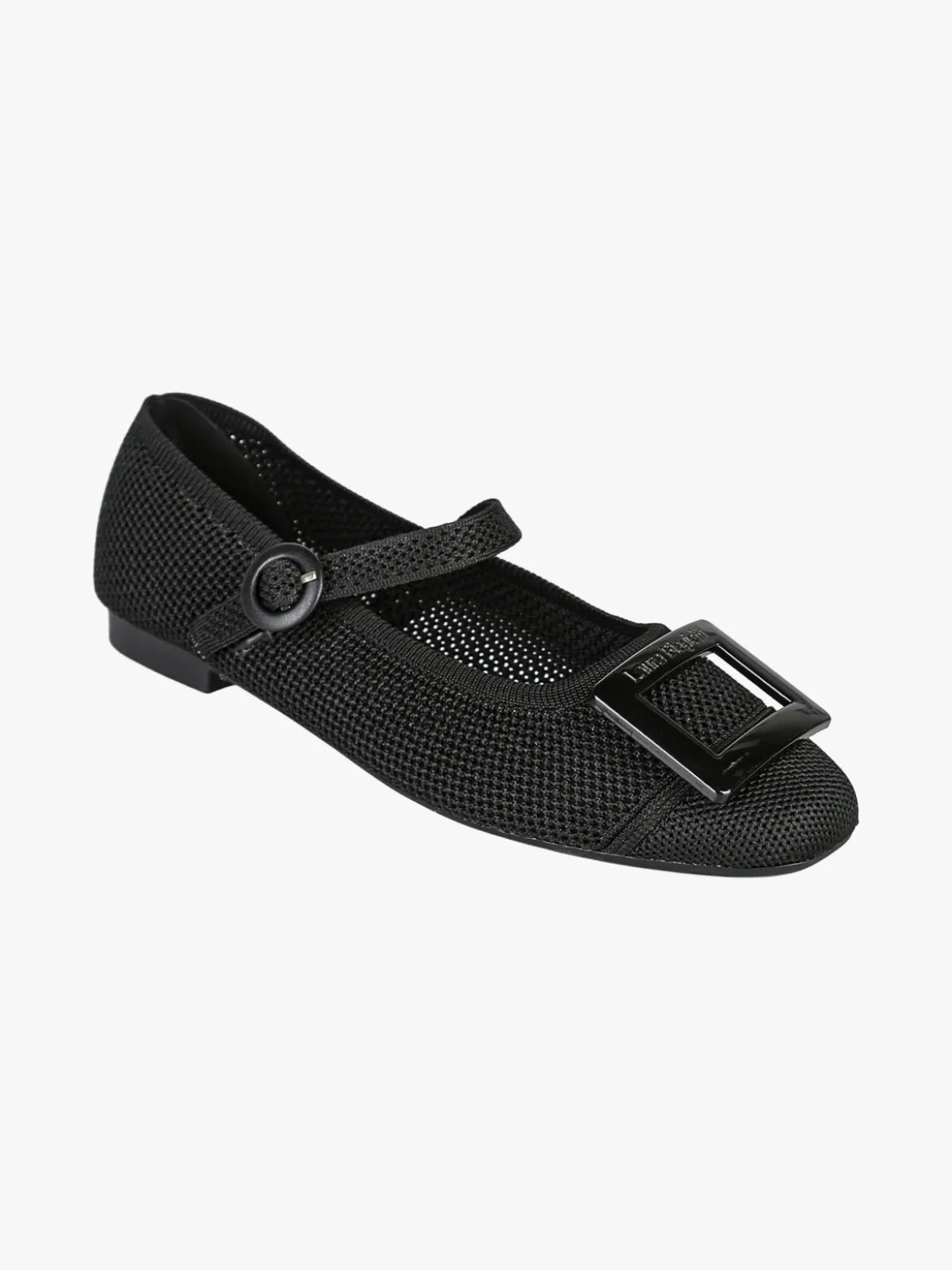 Laura Biagiotti Ballerine donna in maglia con cinturino e fibbia - nero