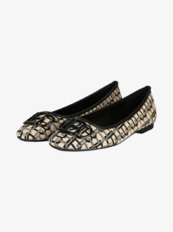 Laura Biagiotti Ballerine donna in tessuto con stampa logo