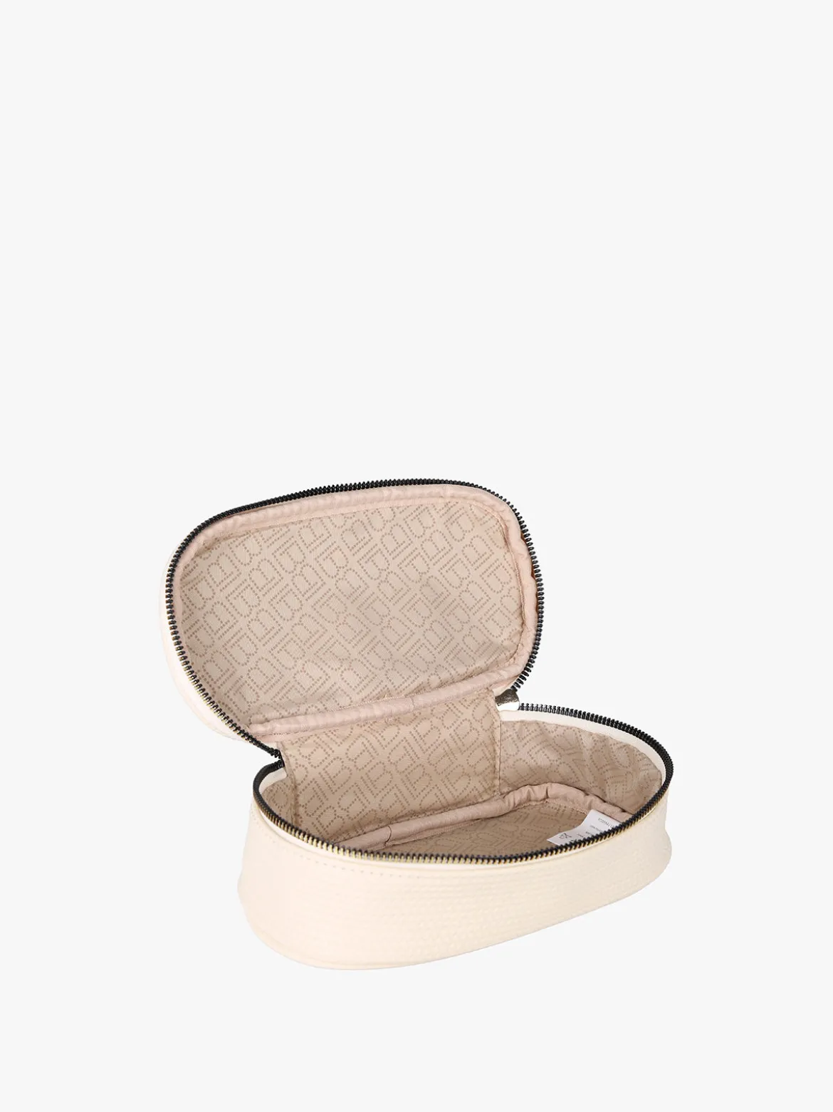Laura Biagiotti Beauty case da donna in ecopelle con zip - panna