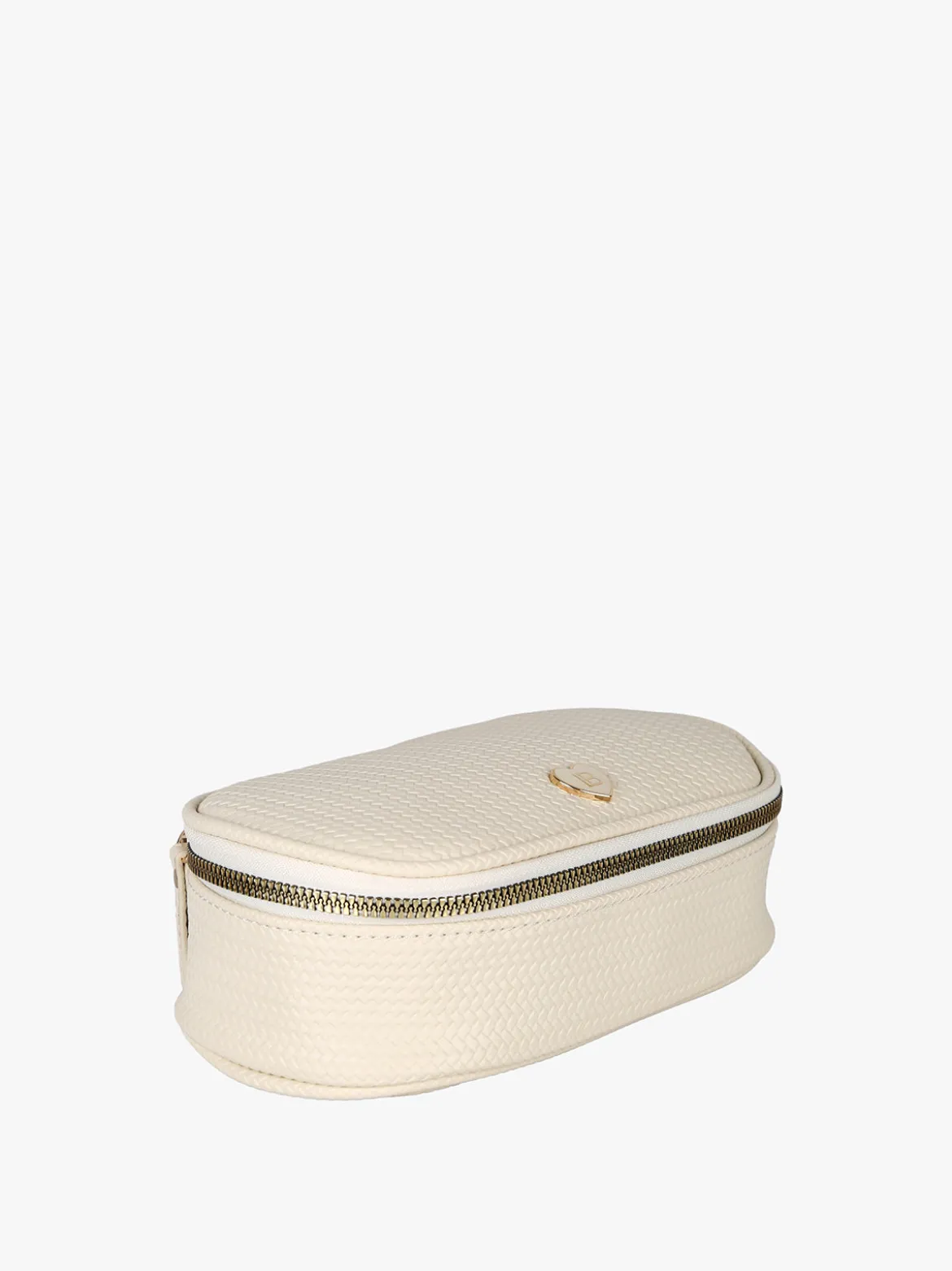 Laura Biagiotti Beauty case da donna in ecopelle con zip - panna