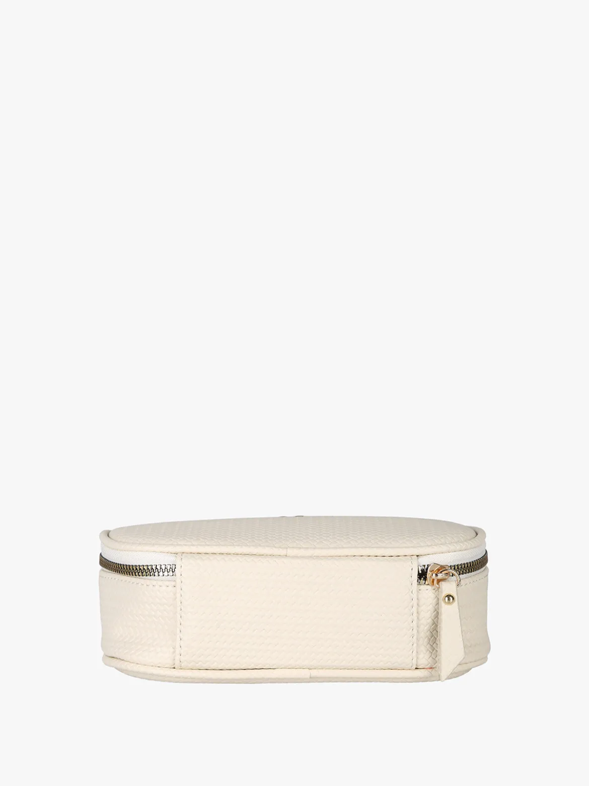 Laura Biagiotti Beauty case da donna in ecopelle con zip - panna