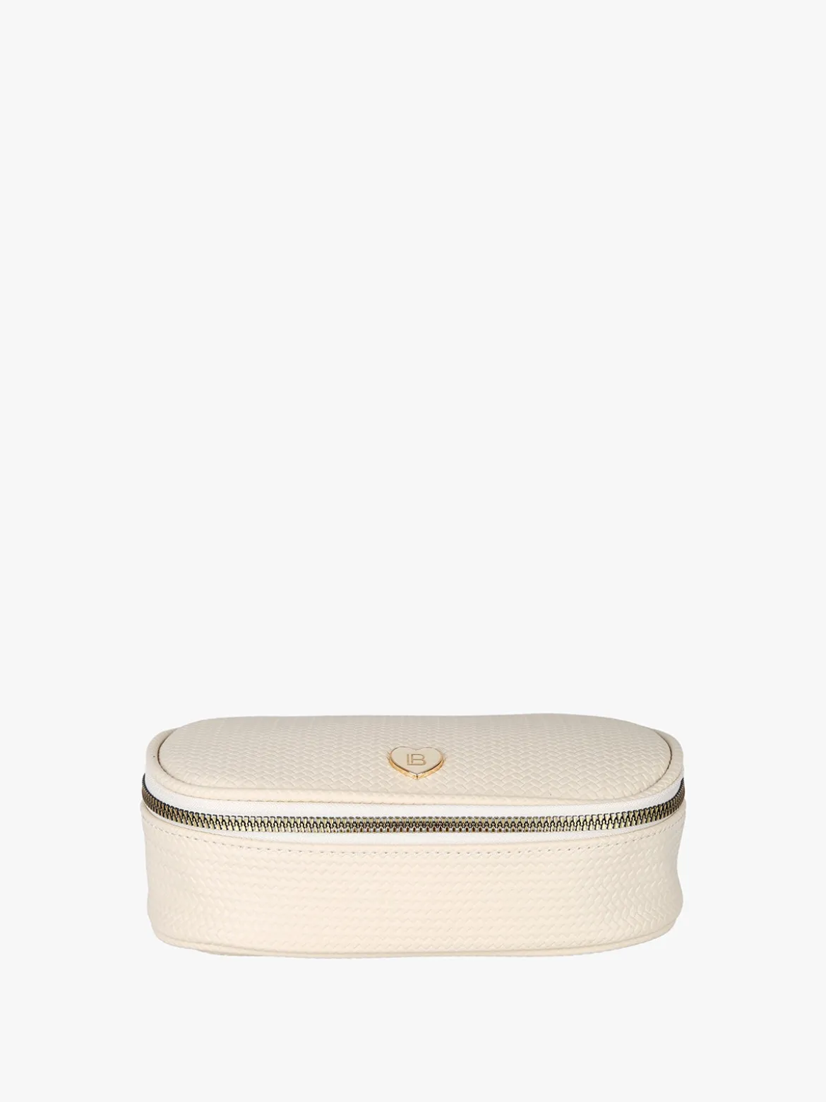 Laura Biagiotti Beauty case da donna in ecopelle con zip - panna
