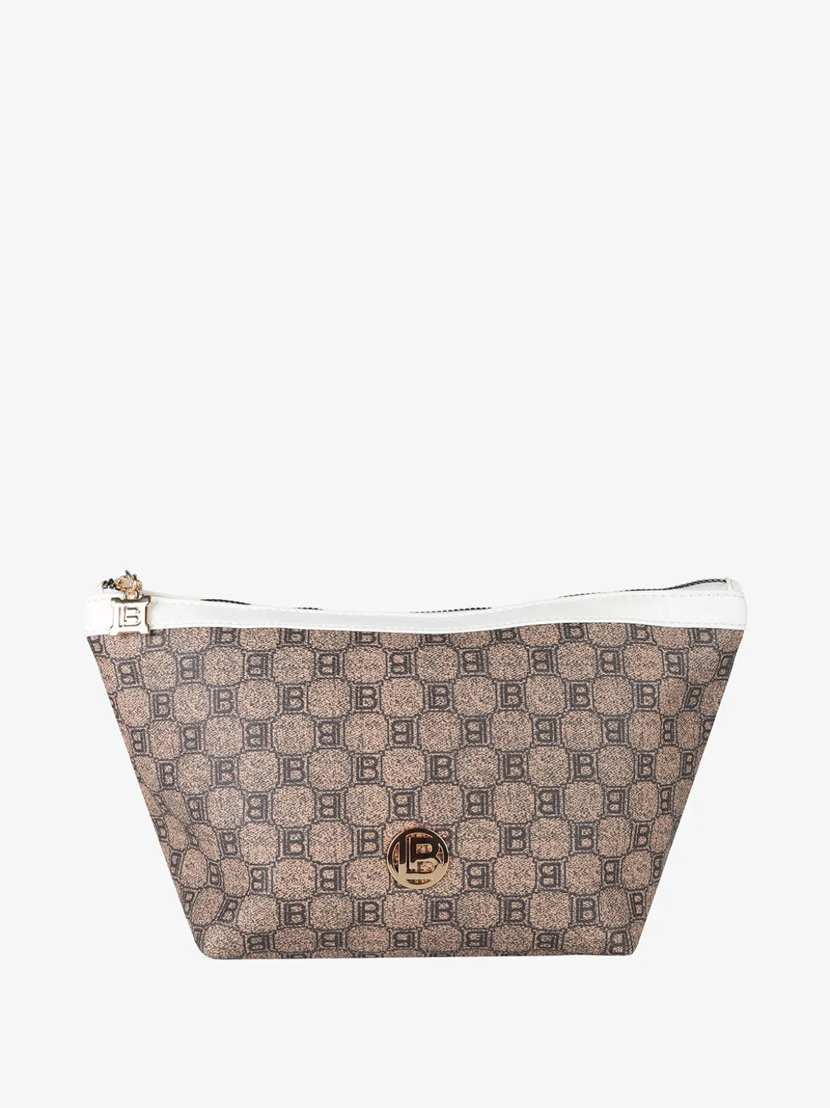 Laura Biagiotti Beauty case donna in ecopelle con logo - bianco