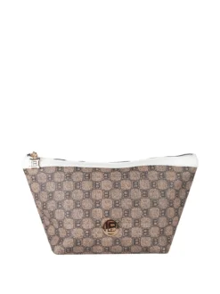 Laura Biagiotti Beauty case donna in ecopelle con logo - bianco