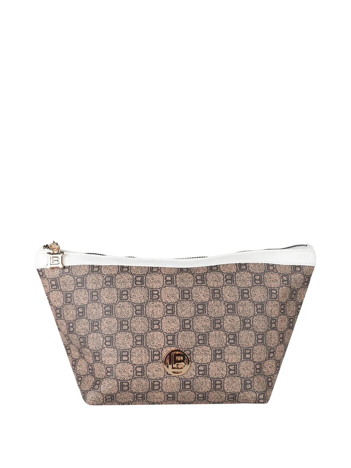 Laura Biagiotti Beauty case donna in ecopelle con logo - bianco