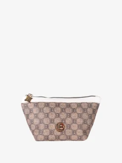Laura Biagiotti Beauty case donna mini in ecopelle con logo - bianco