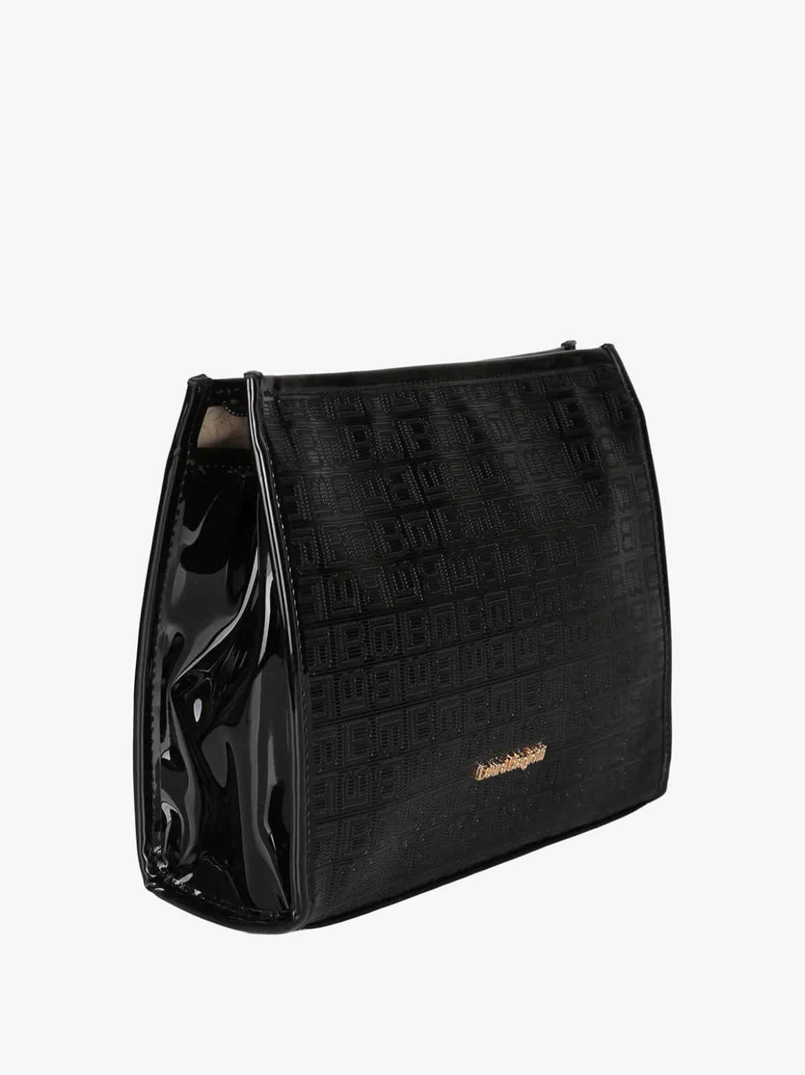 Laura Biagiotti Beauty case in vernice da donna con zip - nero
