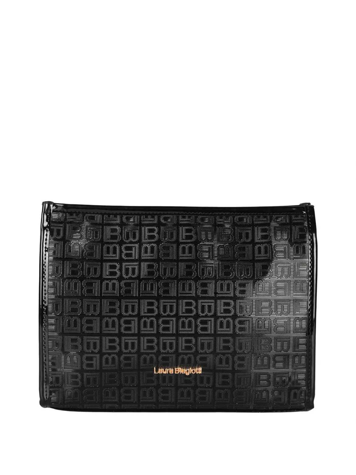 Laura Biagiotti Beauty case in vernice da donna con zip - nero