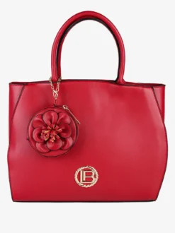 Laura Biagiotti Borsa donna tote in ecopelle con portamonete a fiore - rosso