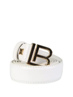 Laura Biagiotti Cintura da donna in pelle rivestita con logo - bianco
