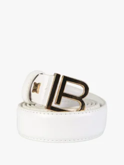 Laura Biagiotti Cintura da donna in pelle rivestita con logo - bianco