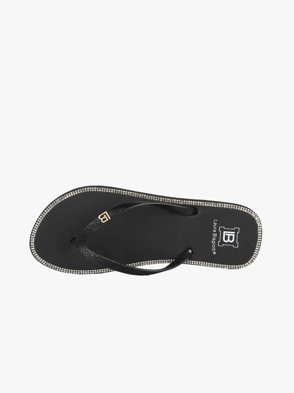 Laura Biagiotti Infradito donna da mare con strass - nero